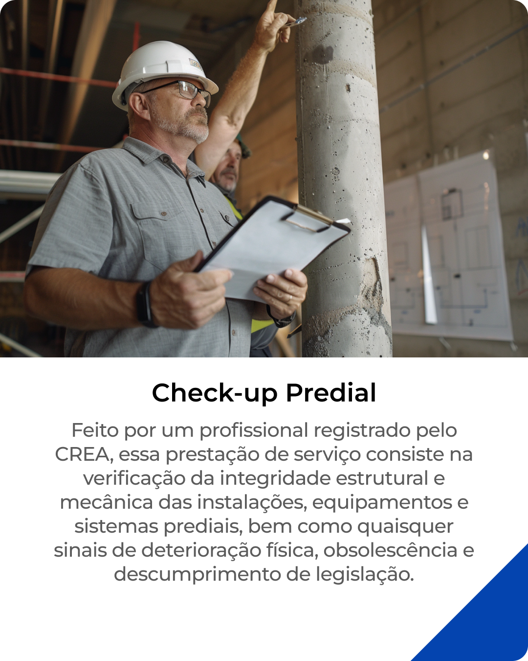 Sindicância Profissional em construção civil – Supervisor analisando documentos e estruturas.